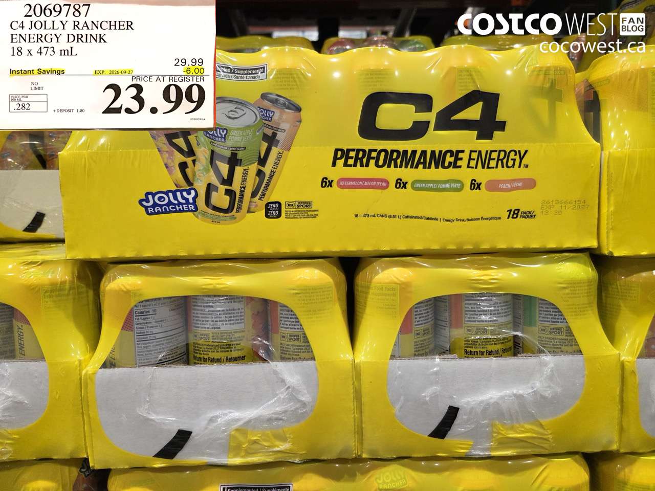 2069787 C4 JOLLY RANCHER ENERGY DRINK 18 X 473 ML ($6.00 INSTANT SAVINGS EXPIRES ON 2026-09-27) $23.99