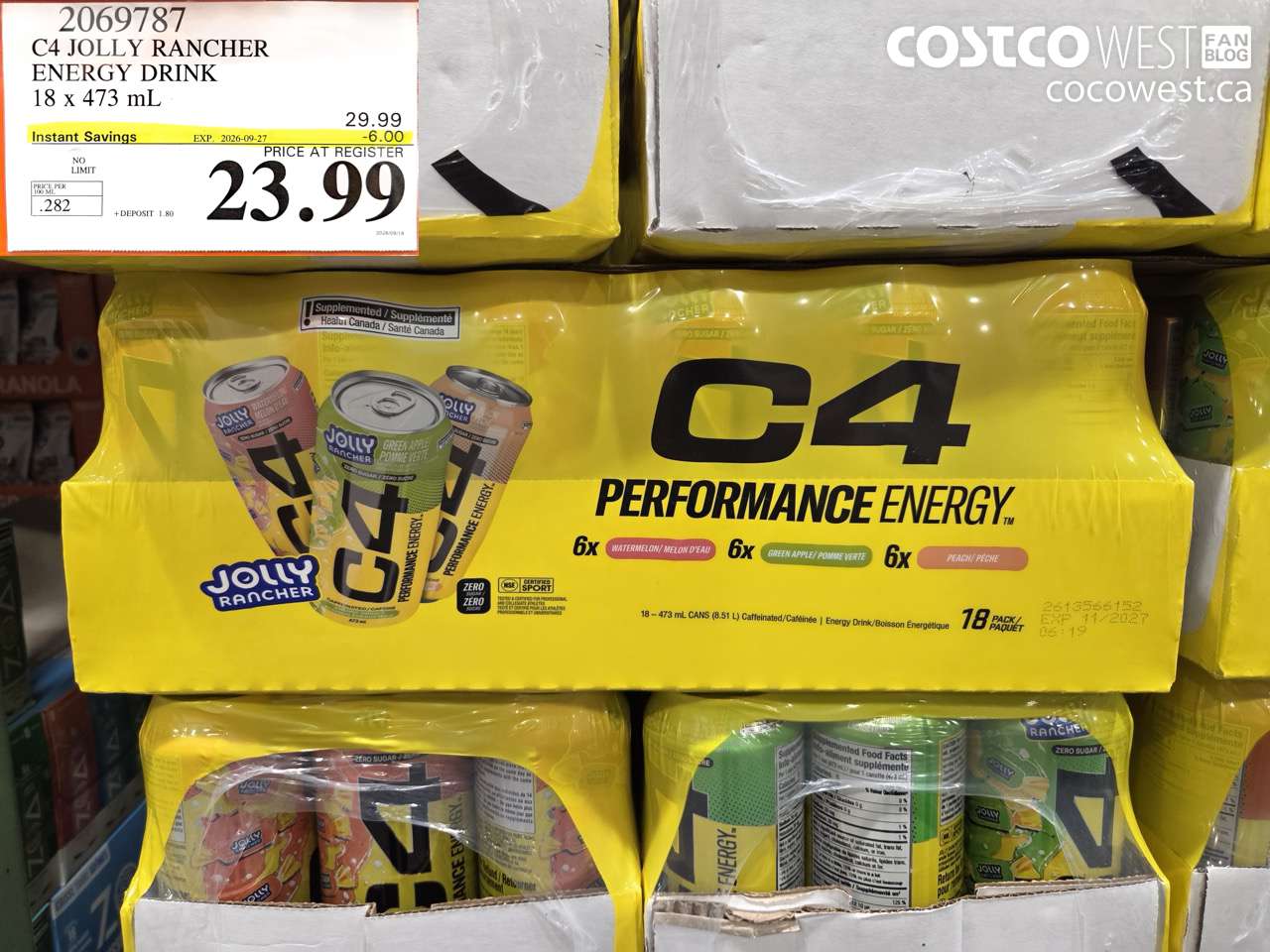2069787 C4 JOLLY RANCHER ENERGY DRINK 18 X 473 ML ($6.00 INSTANT SAVINGS EXPIRES ON 2026-09-27) $23.99