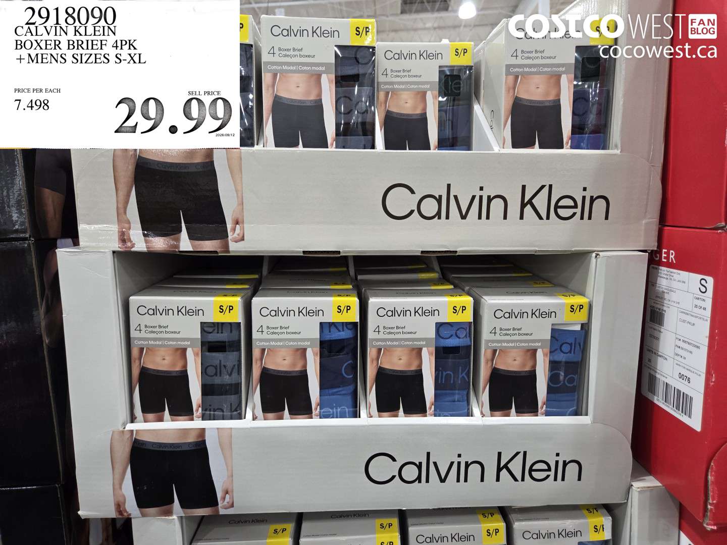 2918090 CALVIN KLEIN BOXER BRIEF 4PK + MENS SIZES S-XL $29.99