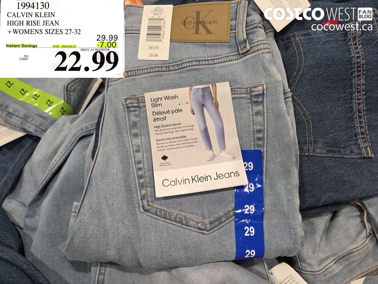 1994130 CALVIN KLEIN HIGH RISE JEAN WOMENS SIZES 27-32 ($7.00 INSTANT SAVINGS EXPIRES ON 2026-09-27) $22.99