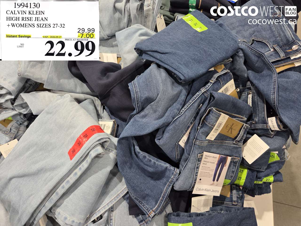 1994130 CALVIN KLEIN HIGH RISE JEAN + WOMENS SIZES 27-32 ($7.00 INSTANT SAVINGS EXPIRES ON 2026-09-27) $22.99