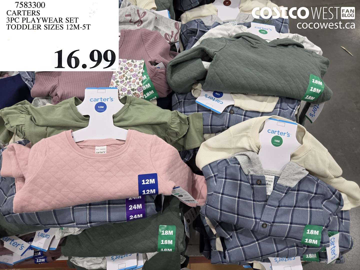 7583300 CARTERS 3PC PLAYWEAR SET TODDLER SIZES 12M-5T $16.99
