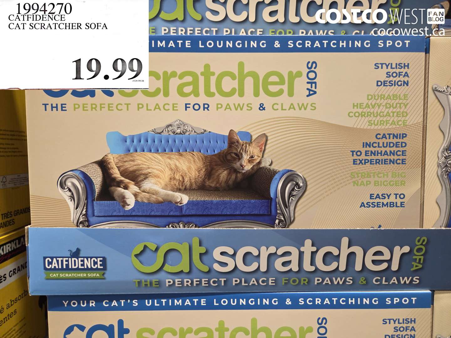 1994270 CATFIDENCE CAT SCRATCHER SOFA $19.99