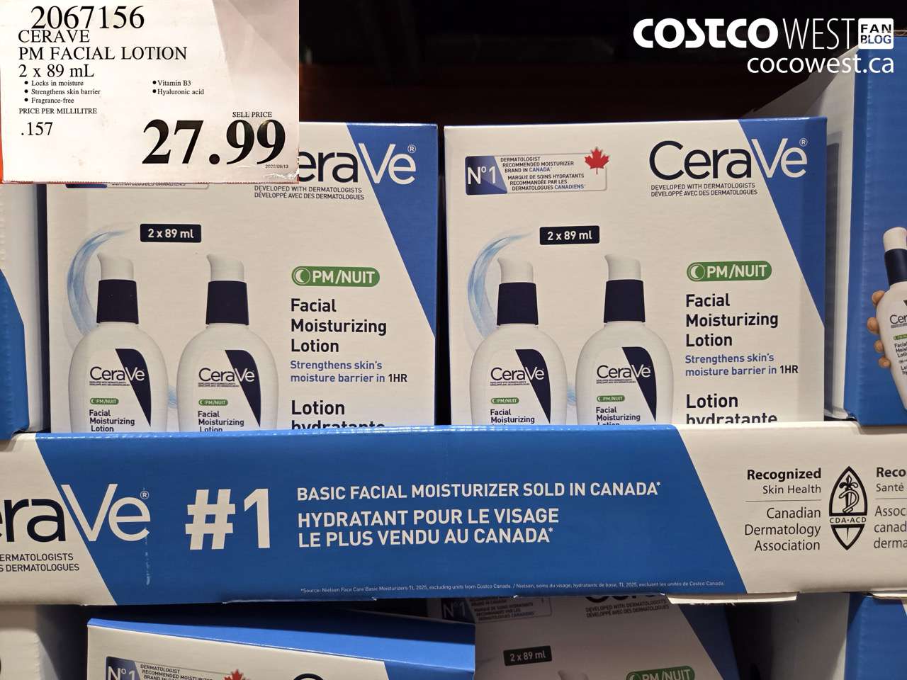 2067156 CERAVE PM FACIAL LOTION 2 X 89 ML $27.99