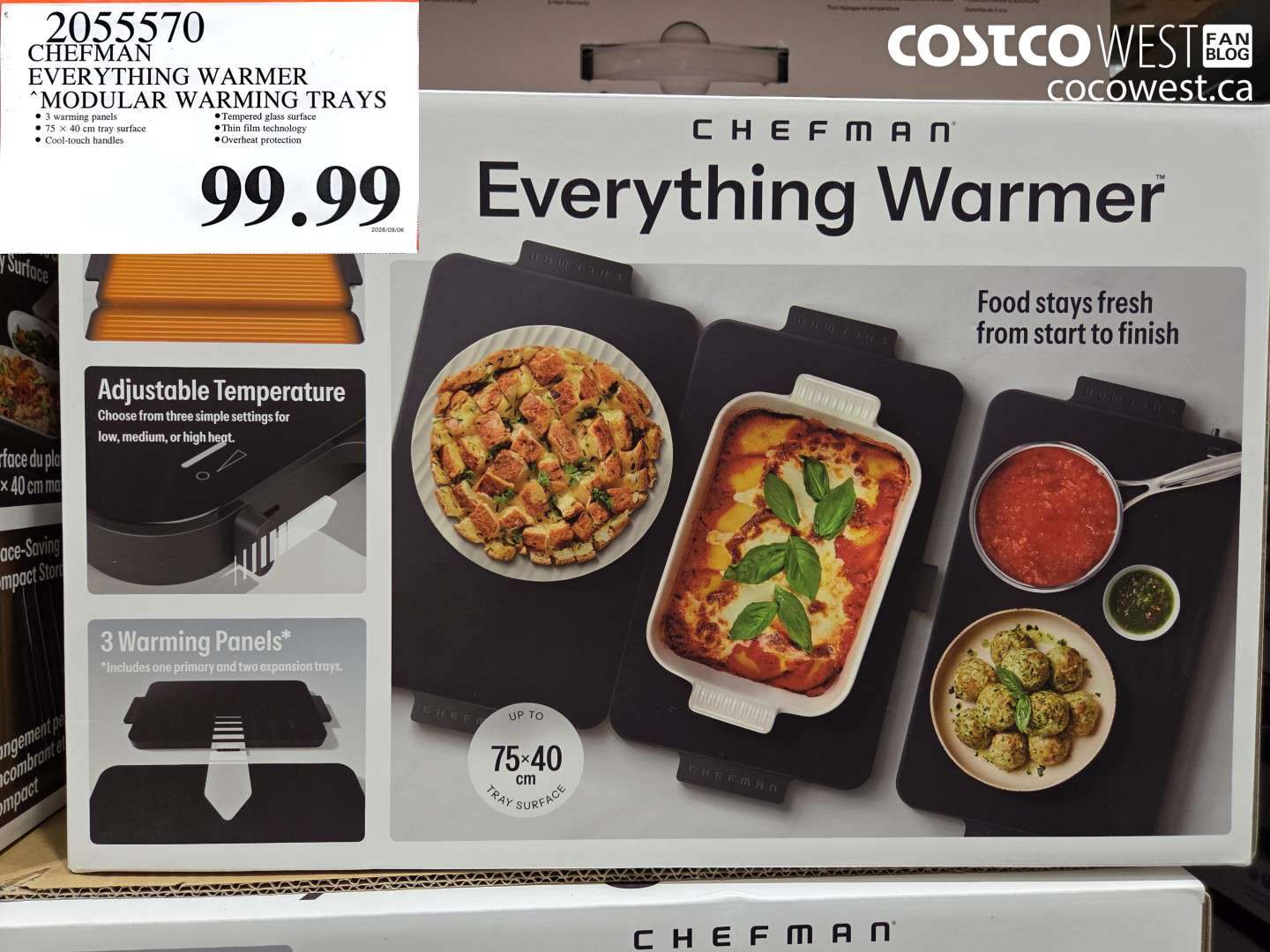 2055570 CHEFMAN EVERYTHING WARMER MODULAR WARMING TRAYS $99.99