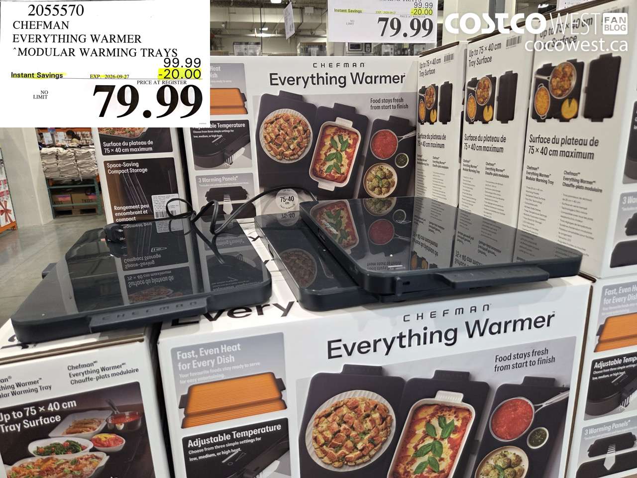 2055570 CHEFMAN EVERYTHING WARMER MODULAR WARMING TRAYS ($20.00 INSTANT SAVINGS EXPIRES ON 2026-09-27) $79.99