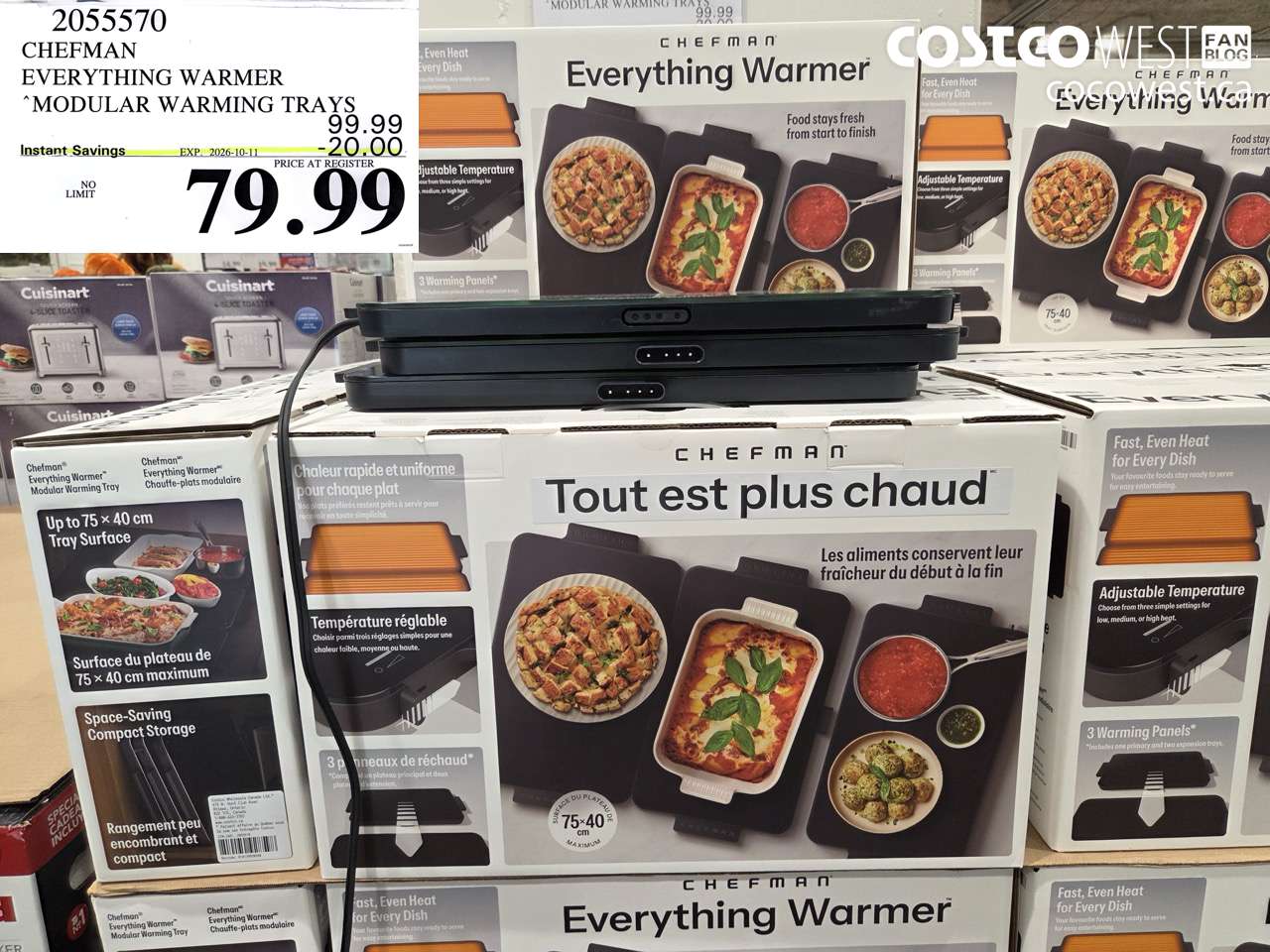 2055570 CHEFMAN EVERYTHING WARMER MODULAR WARMING TRAYS ($20.00 INSTANT SAVINGS EXPIRES ON 2026-10-11) $79.99