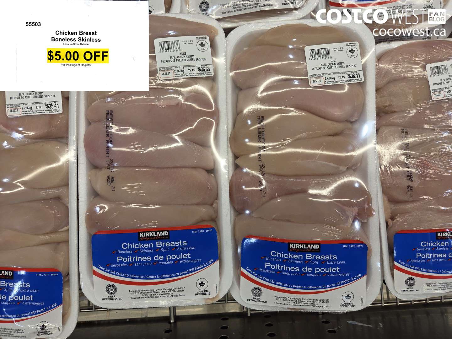 55503 CHICKEN BREAST BONELESS SKINLESS ($5.00 INSTANT SAVINGS)