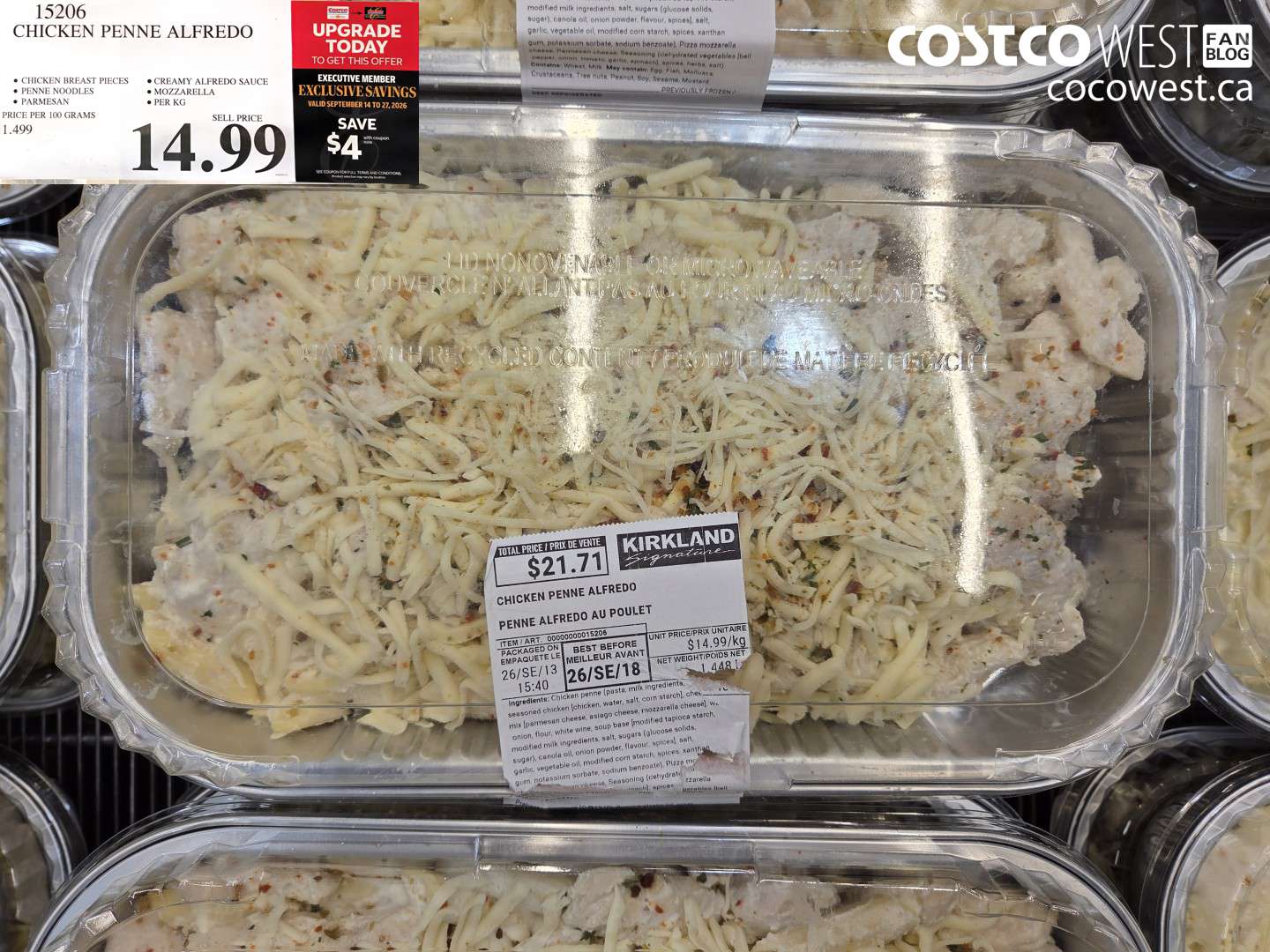15206 CHICKEN PENNE ALFREDO ($4.00 INSTANT SAVINGS EXPIRES ON 2026-09-27) $14.99