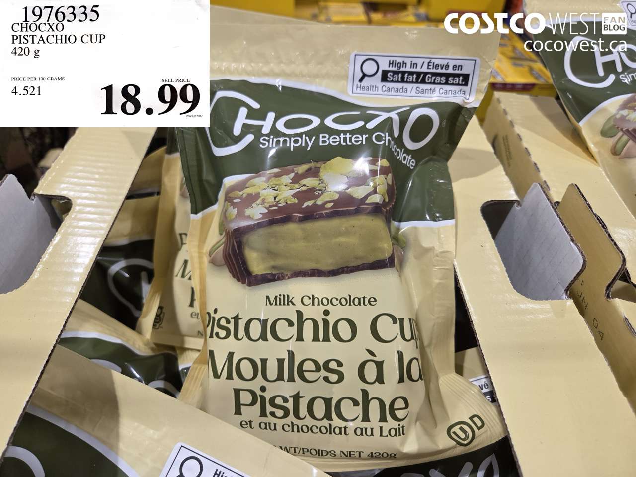1976335 CHOCXO PISTACHIO CUP 420 G $18.99