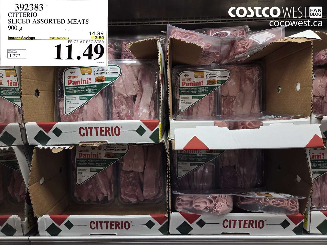 392383 CITTERIO SLICED ASSORTED MEATS 900 G ($3.50 INSTANT SAVINGS EXPIRES ON 2026-09-13) $11.49