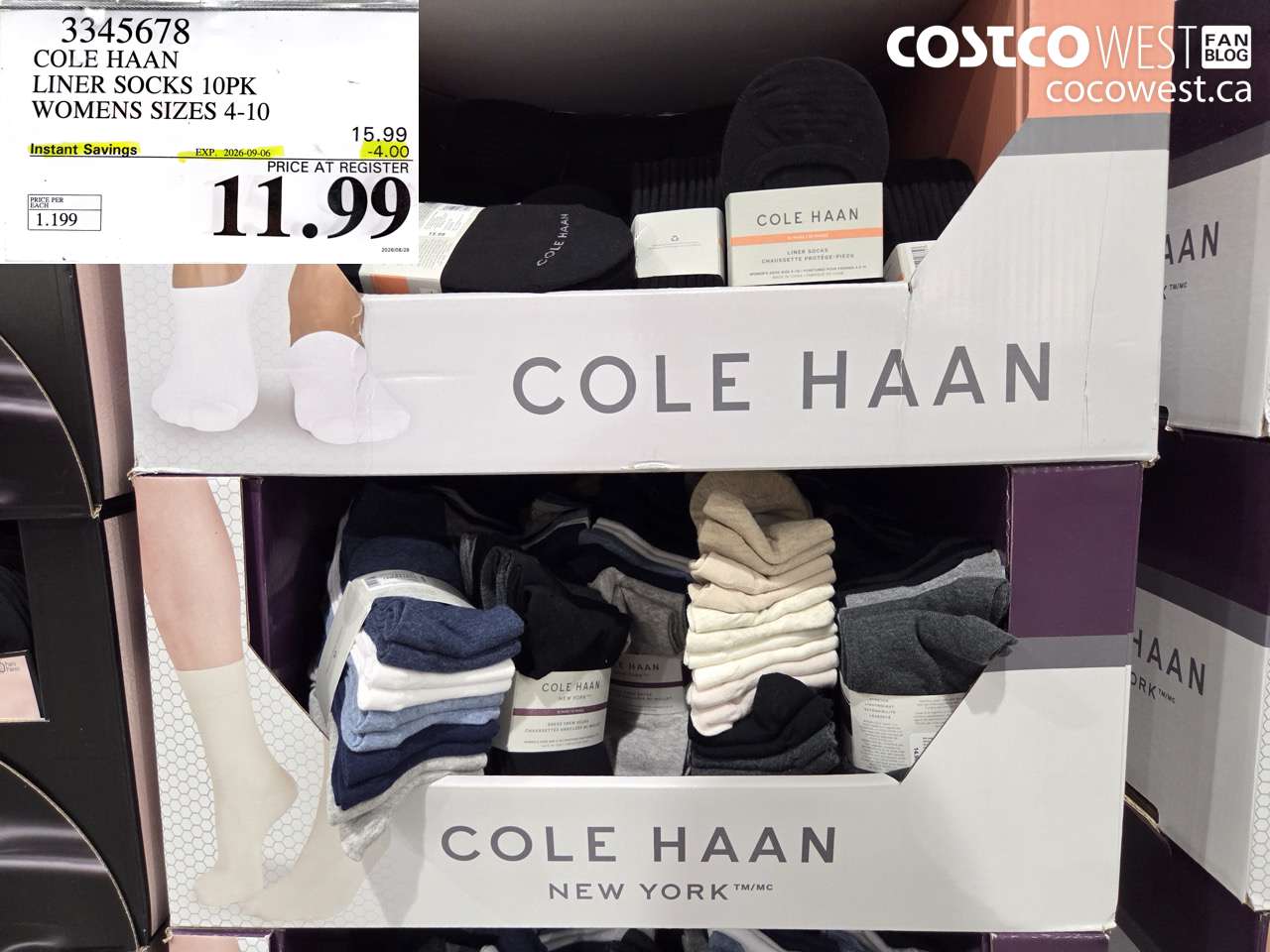 3345678 COLE HAAN LINER SOCKS 10PK WOMENS SIZES 4-10 ($4.00 INSTANT SAVINGS EXPIRES ON 2026-09-06) $11.99
