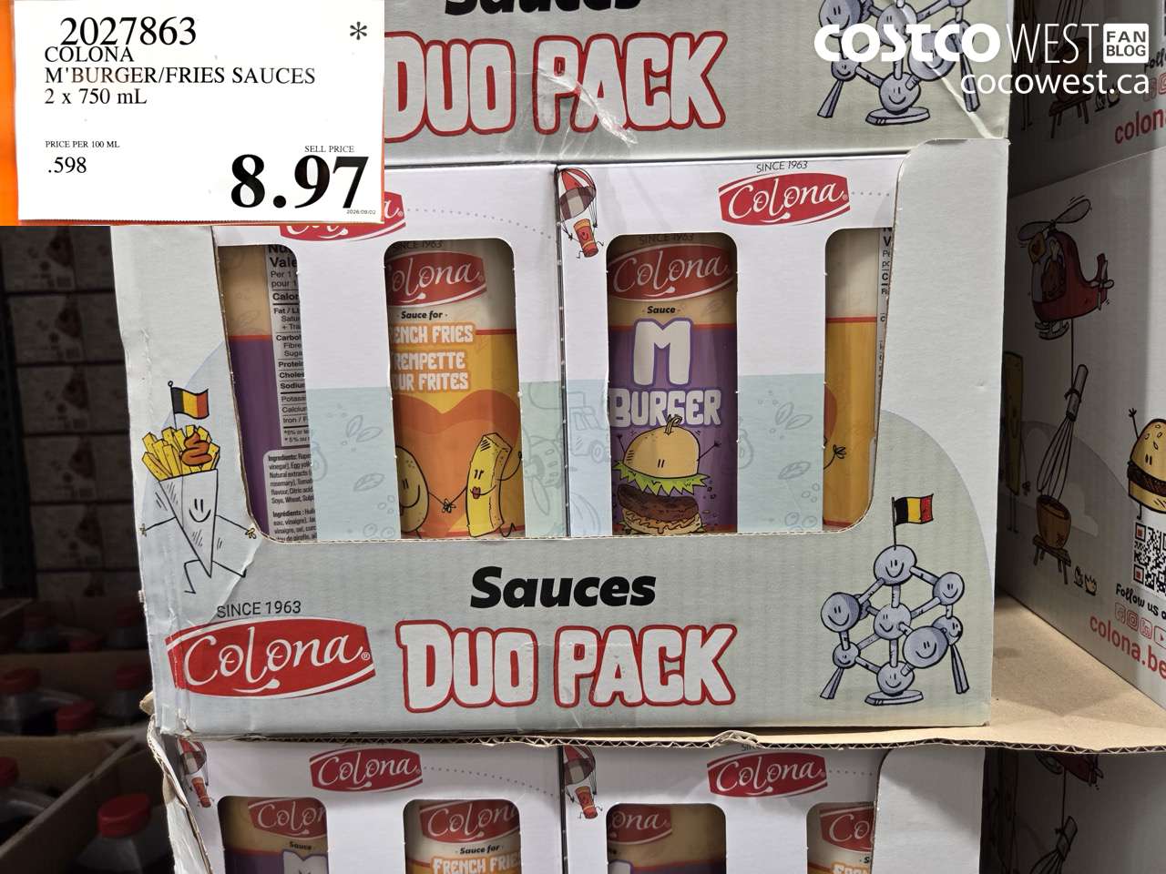 2027863 COLONA M'BURGER/FRIES SAUCES 2 X 750 ML $8.97