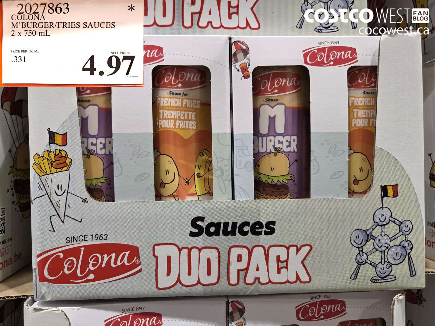 2027863 COLONA M'BURGER/FRIES SAUCES 2 X 750 ML $4.97