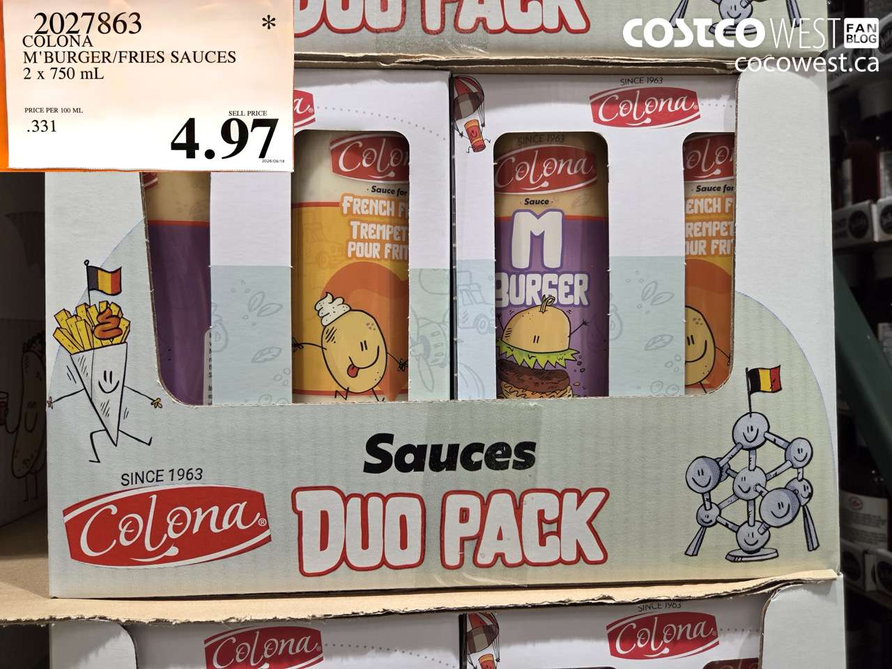 2027863 COLONA M'BURGER/FRIES SAUCES 2 X 750 ML $4.97