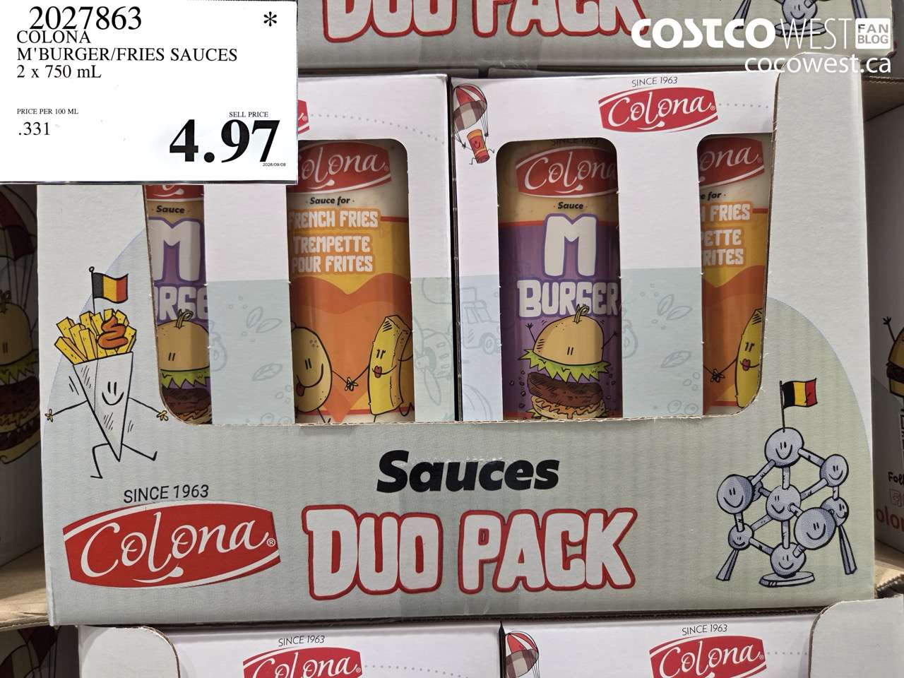 2027863 COLONA M'BURGER/FRIES SAUCES 2 X 750 ML $4.97