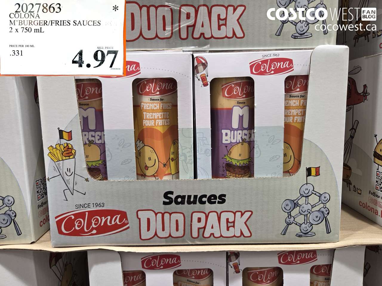 2027863 COLONA M'BURGER/FRIES SAUCES 2 X 750 ML $4.97