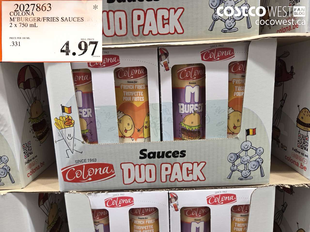 2027863 COLONA M'BURGER/FRIES SAUCES 2 X 750 ML $4.97