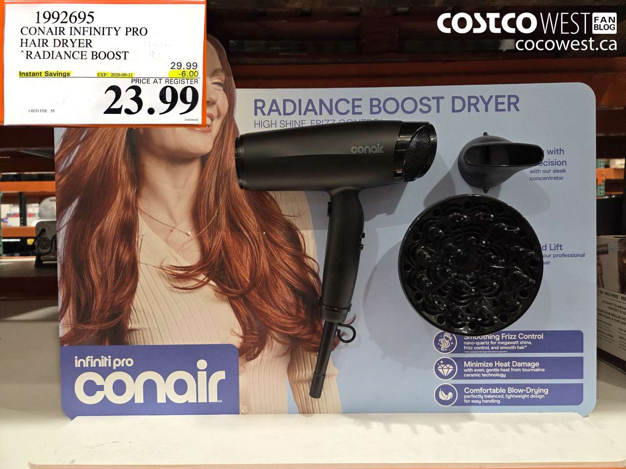1992695 CONAIR INFINITY PRO HAIR DRYER RADIANCE BOOST ($6.00 INSTANT SAVINGS EXPIRES ON 2026-09-11) $23.99