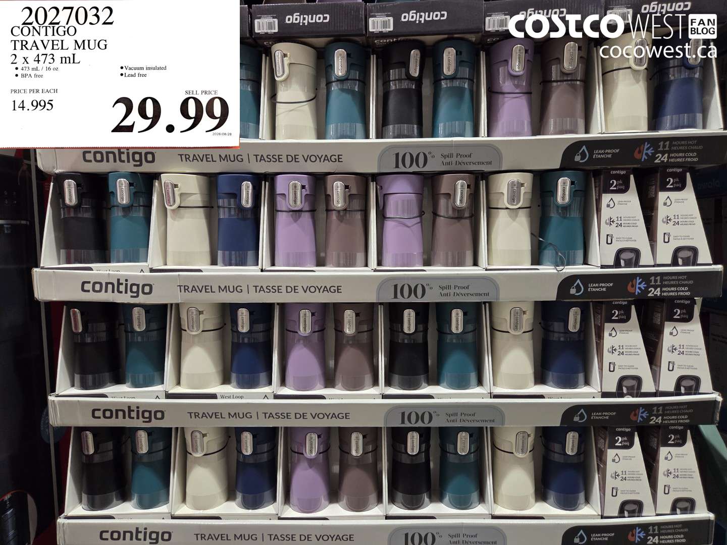 2027032 CONTIGO TRAVEL MUG 2 X 473 ML $29.99