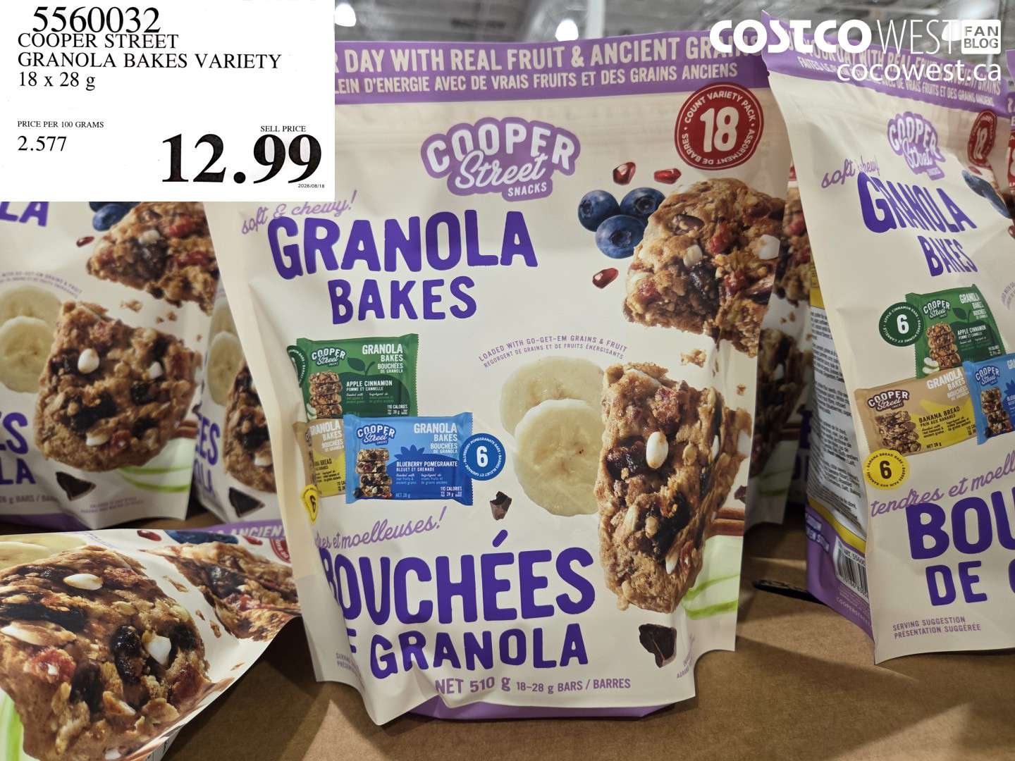 5560032 COOPER STREET GRANOLA BAKES VARIETY 18 X 28 G $12.99