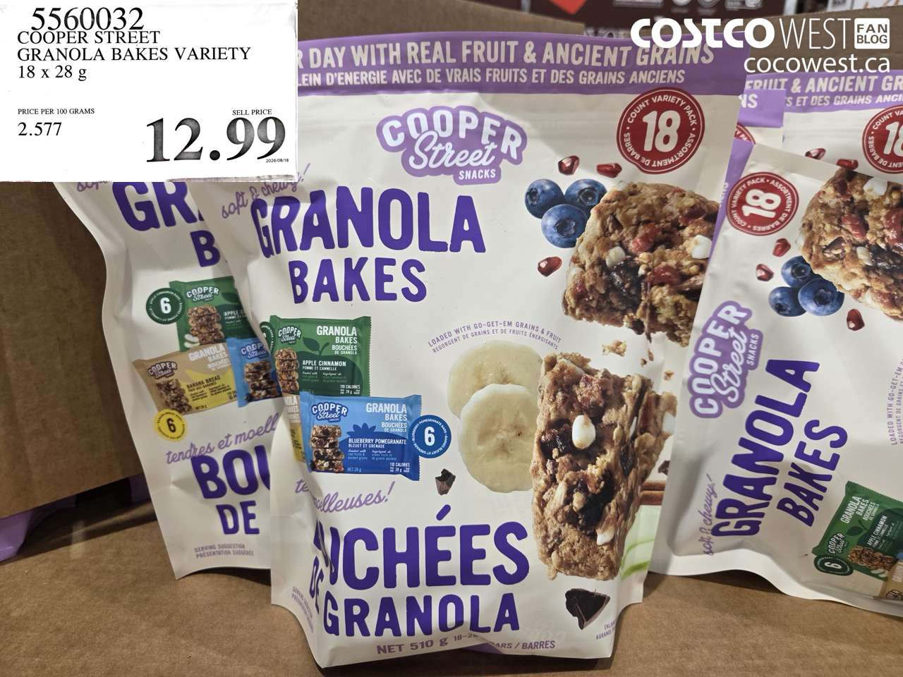 5560032 COOPER STREET GRANOLA BAKES VARIETY 18 X 28 G $12.99