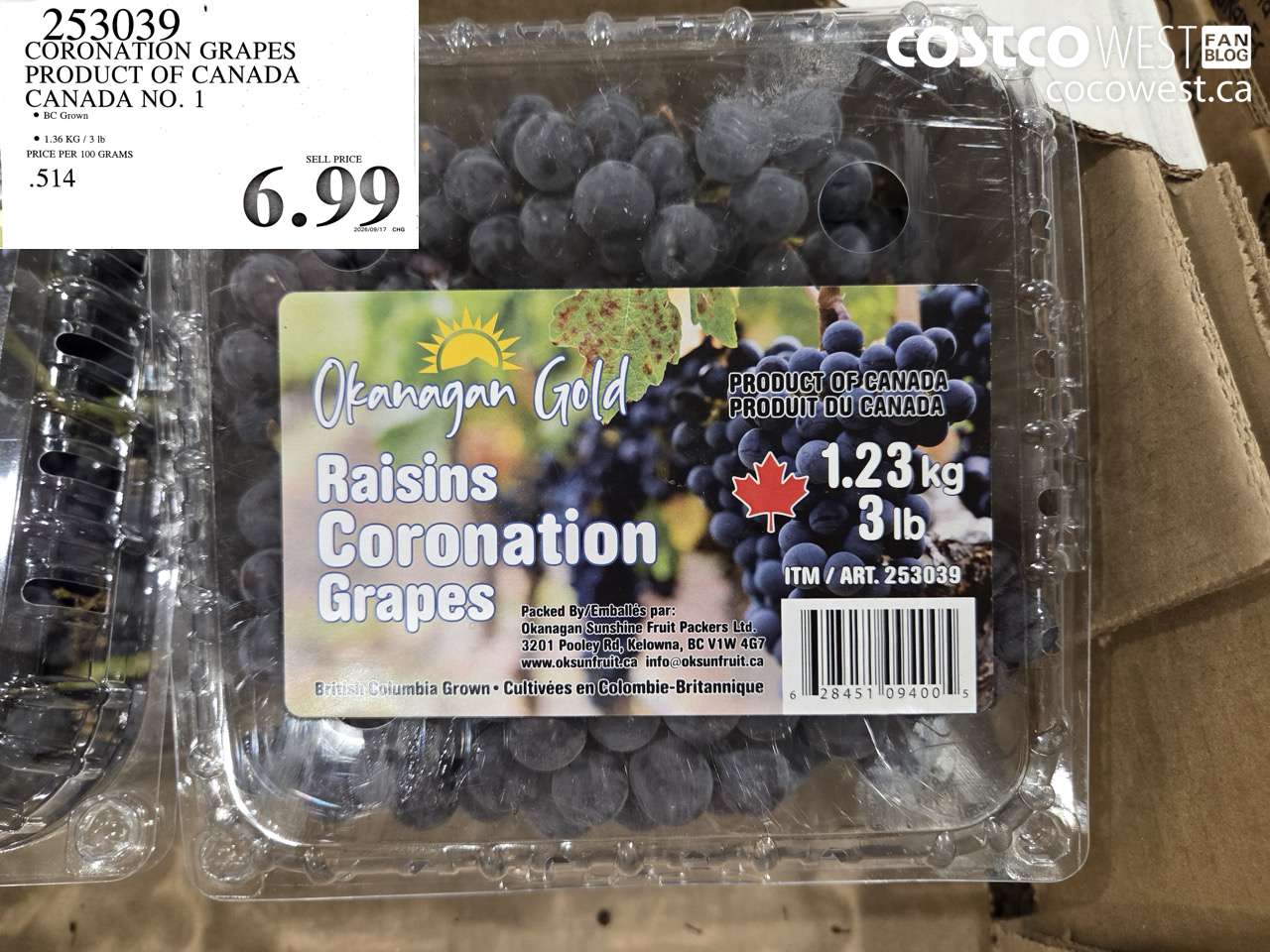 253039 CORONATION GRAPES PRODUCT OF CANADA CANADA NO. 1 $6.99