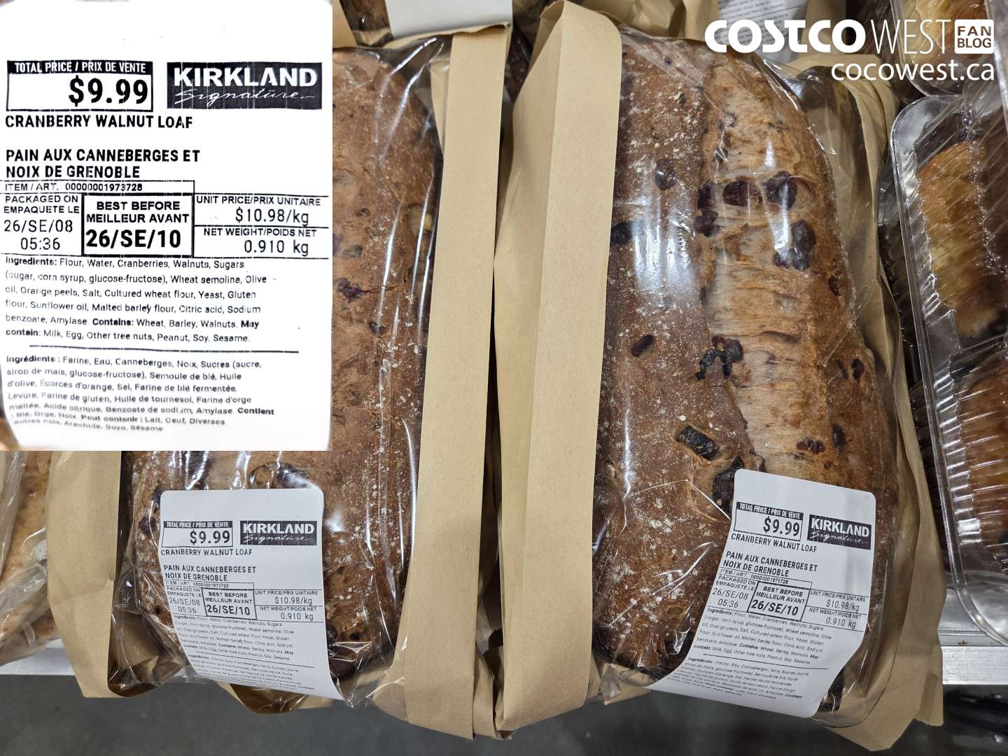 1973728 CRANBERRY WALNUT LOAF $9.99
