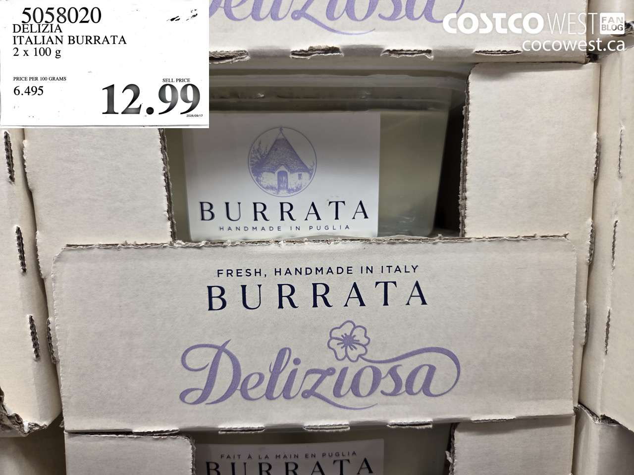 5058020 DELIZIA ITALIAN BURRATA 2 X 100 G $12.99
