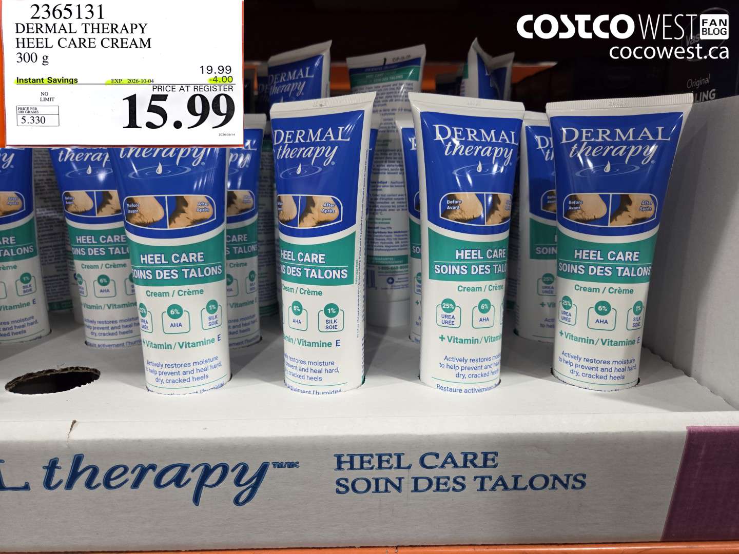 2365131 DERMAL THERAPY HEEL CARE CREAM 300 G ($4.00 INSTANT SAVINGS EXPIRES ON 2026-10-04) $15.99