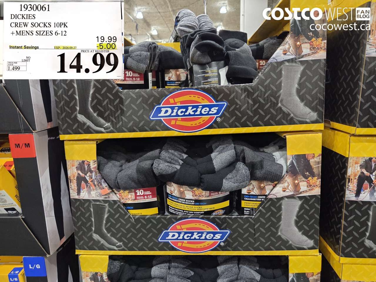 1930061 DICKIES CREW SOCKS 10PK MENS SIZES 6-12 ($5.00 INSTANT SAVINGS EXPIRES ON 2026-09-27) $14.99