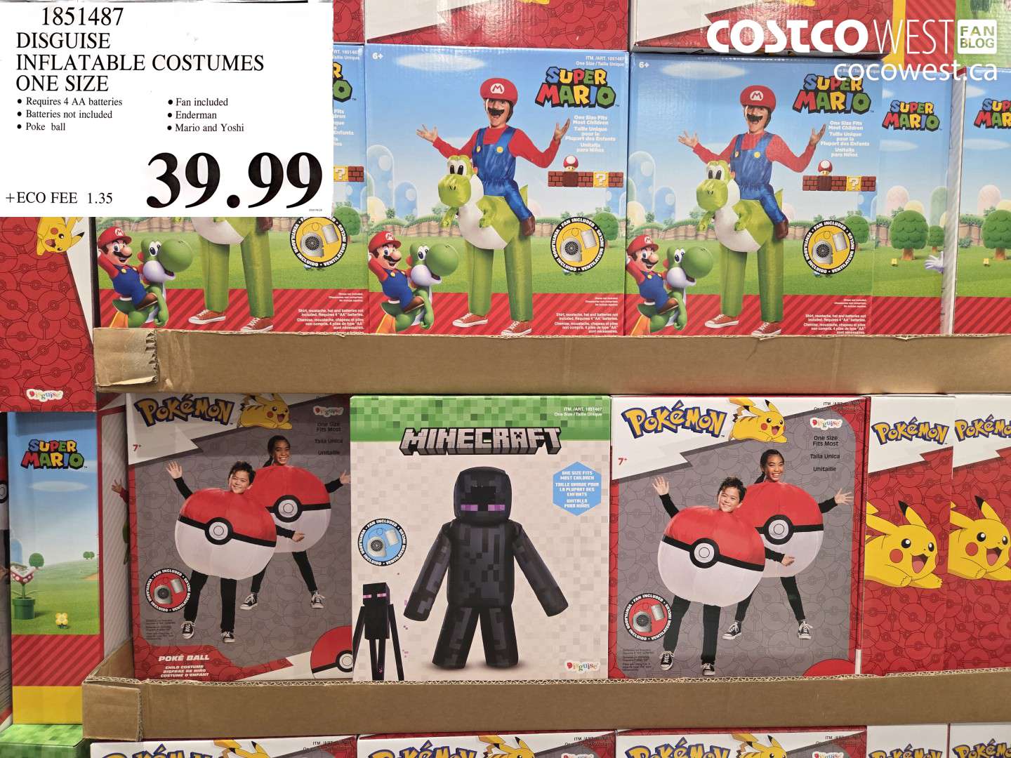 1851487 DISGUISE INFLATABLE COSTUMES ONE SIZE $39.99