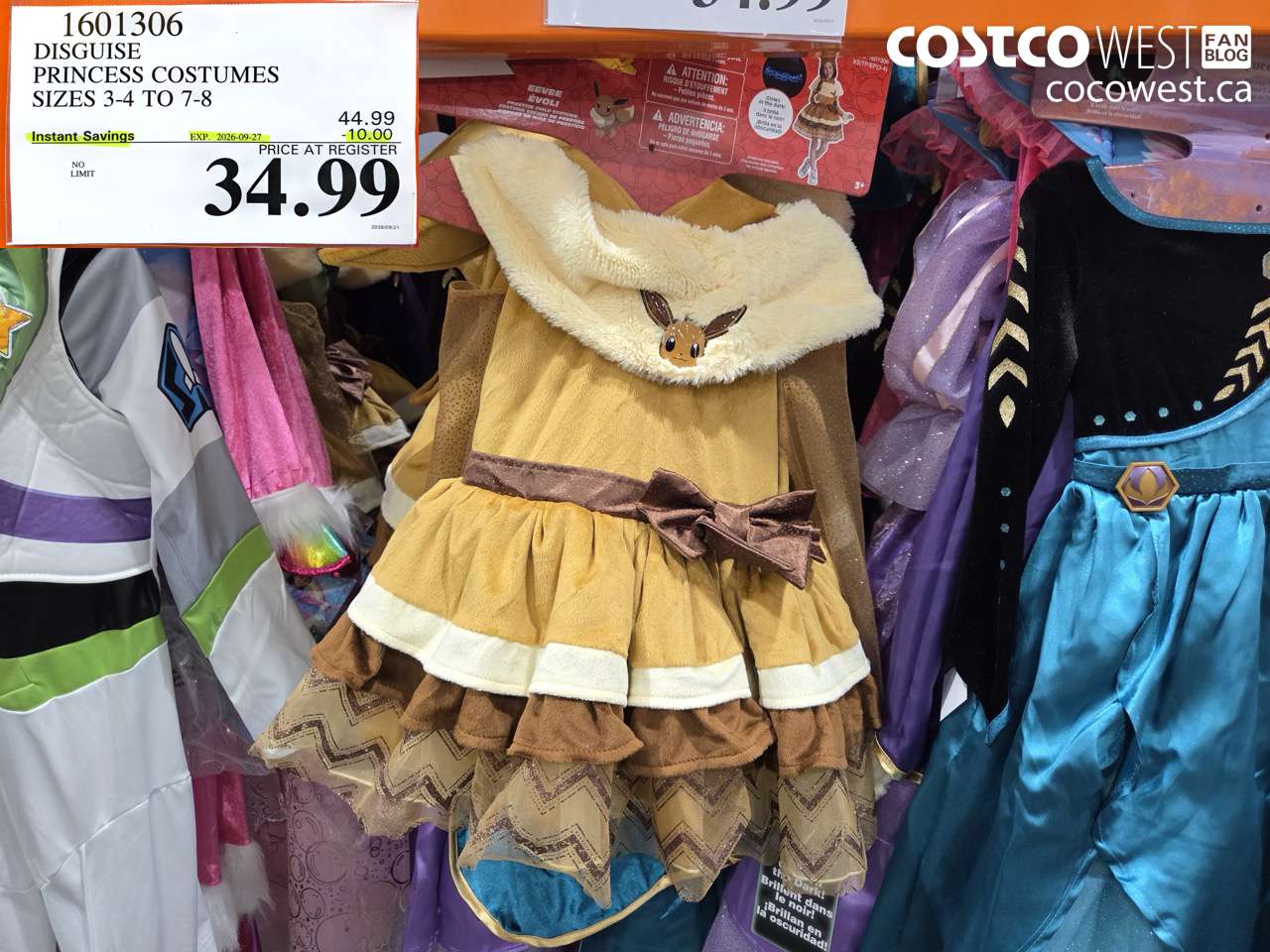 1601306 DISGUISE PRINCESS COSTUMES SIZES 3-4 TO 7-8 ($10.00 INSTANT SAVINGS EXPIRES ON 2026-09-27) $34.99