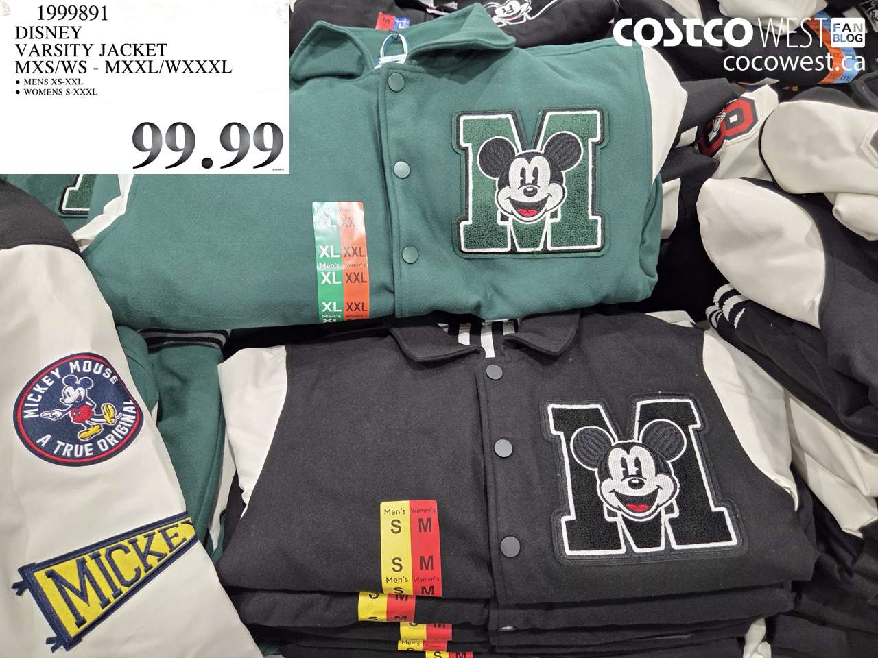 1999891 DISNEY VARSITY JACKET MXS/WS - MXXL/WXXXL $99.99