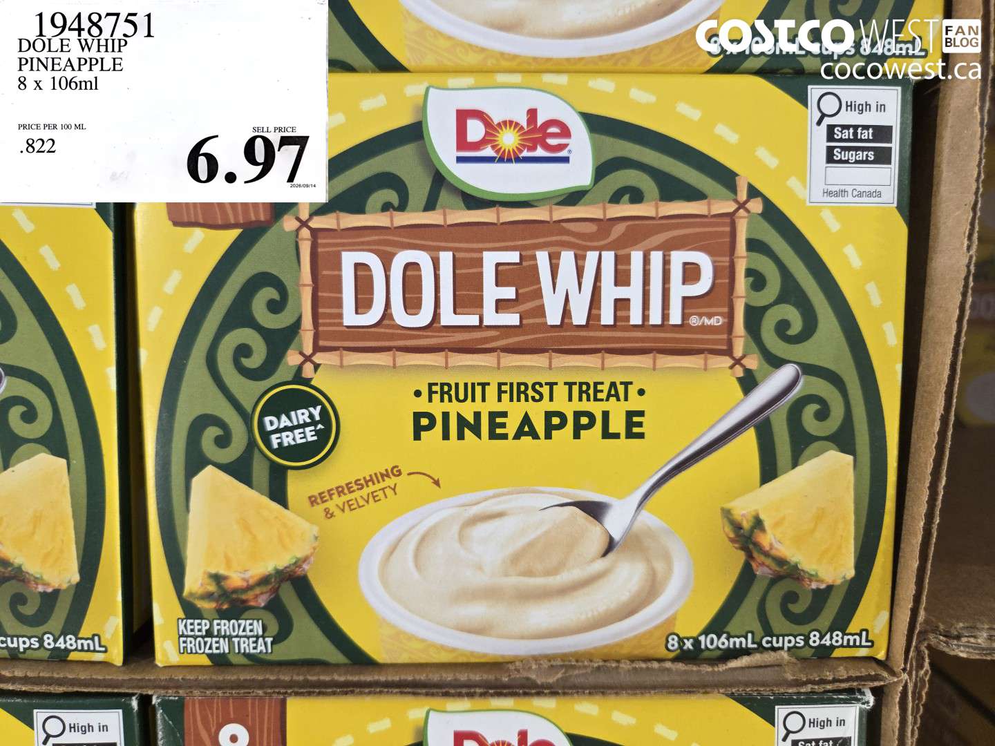 1948751 DOLE WHIP PINEAPPLE 8 X 106ML $6.97