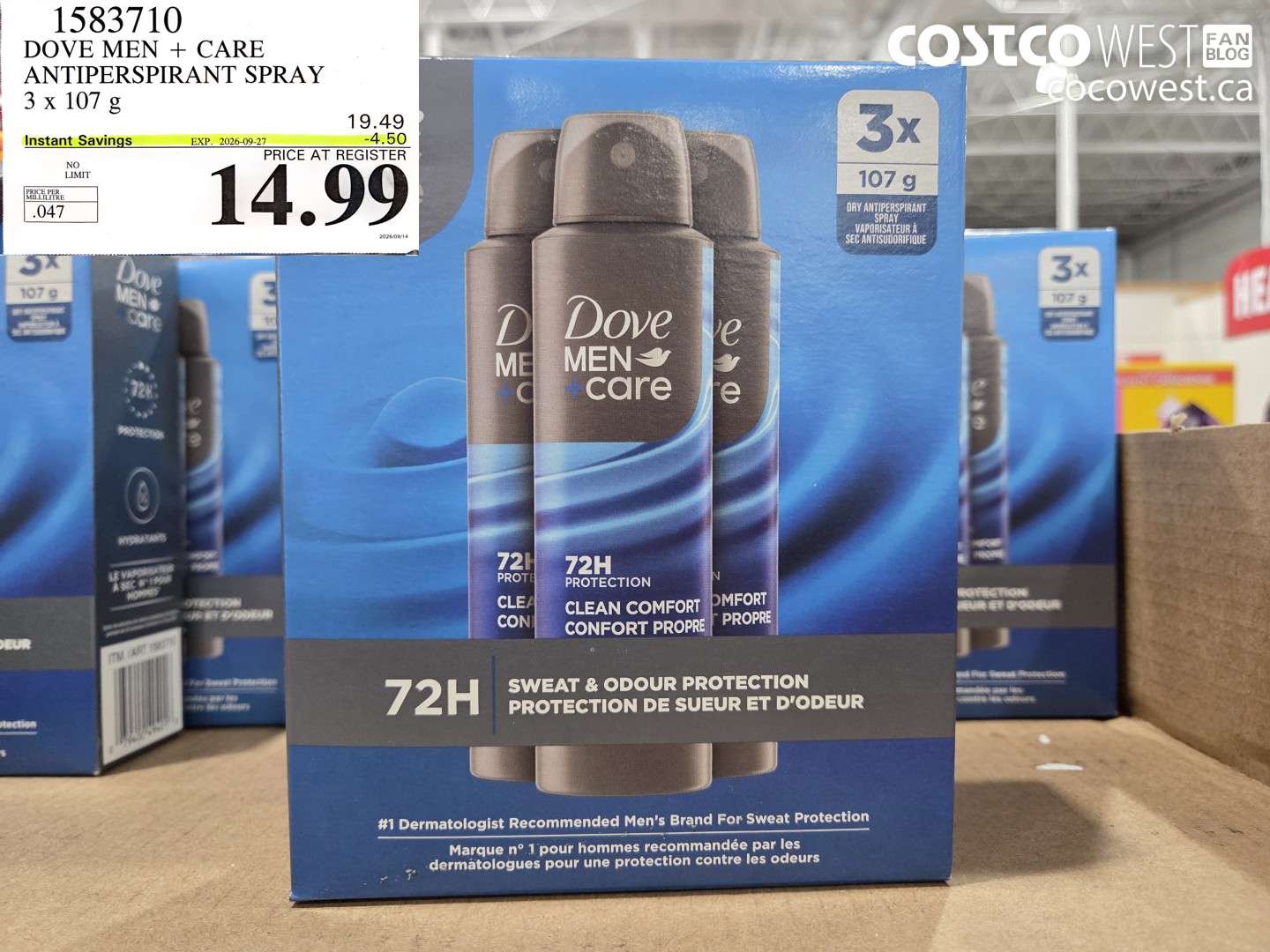 DOVE MEN + CARE ANTIPERSPIRANT SPRAY 3 X 107 G