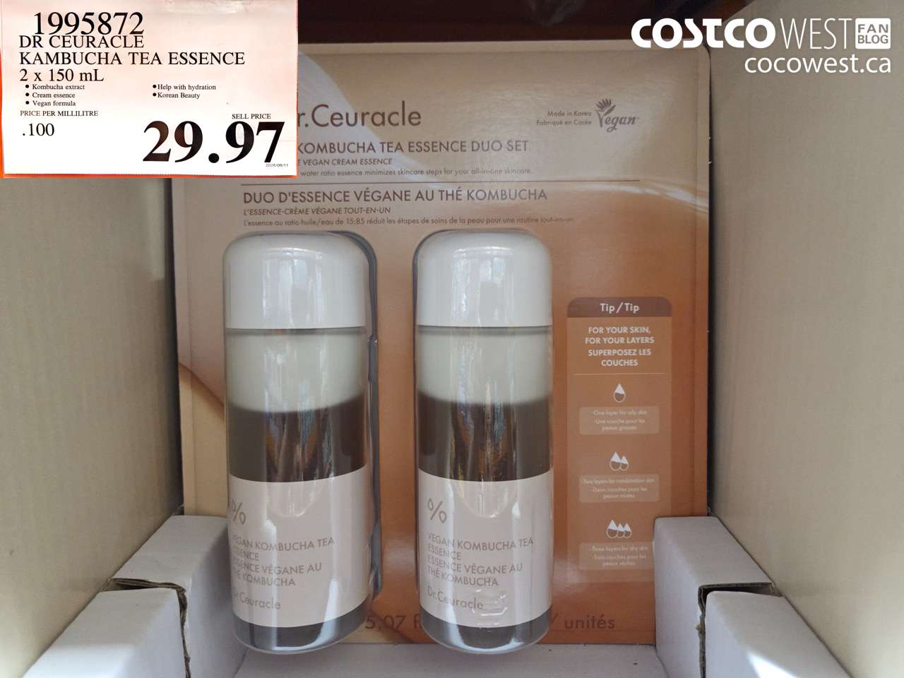 1995872 DR CEURACLE KAMBUCHA TEA ESSENCE 2 X 150 ML $29.97