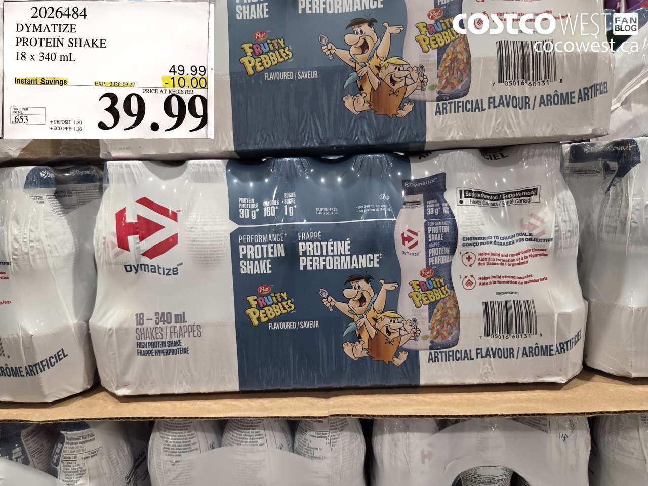 2026484 DYMATIZE PROTEIN SHAKE 18 X 340 ML ($10.00 INSTANT SAVINGS EXPIRES ON 2026-09-27) $39.99