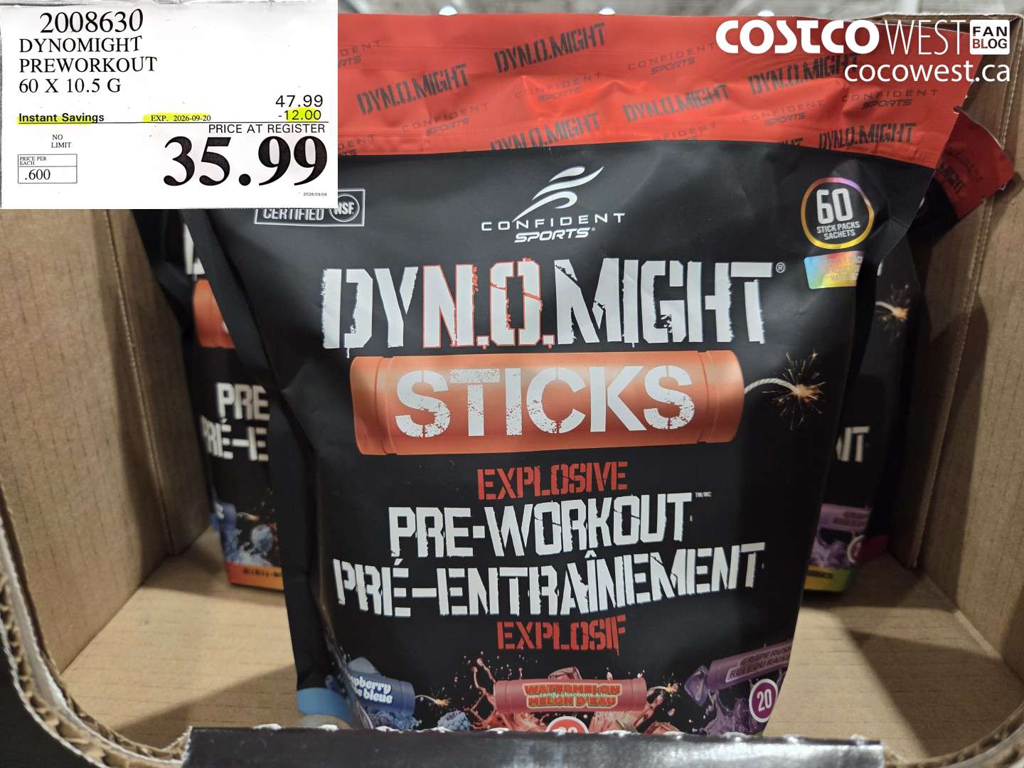 2008630 DYNOMIGHT PREWORKOUT 60 X 10.5 G ($12.00 INSTANT SAVINGS EXPIRES ON 2026-09-20) $35.99
