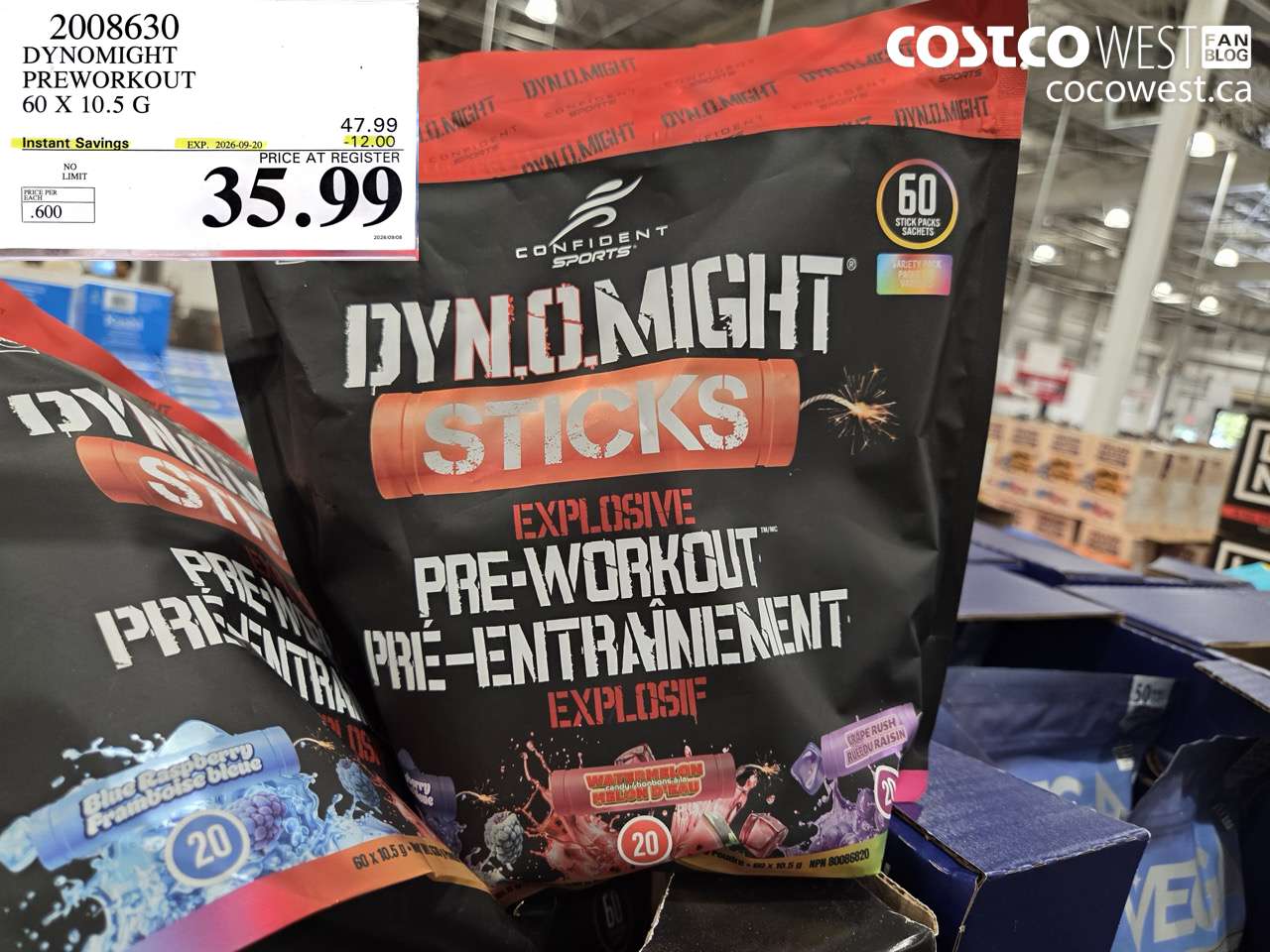2008630 DYNOMIGHT PREWORKOUT 60 X 10.5 G ($12.00 INSTANT SAVINGS EXPIRES ON 2026-09-20) $35.99