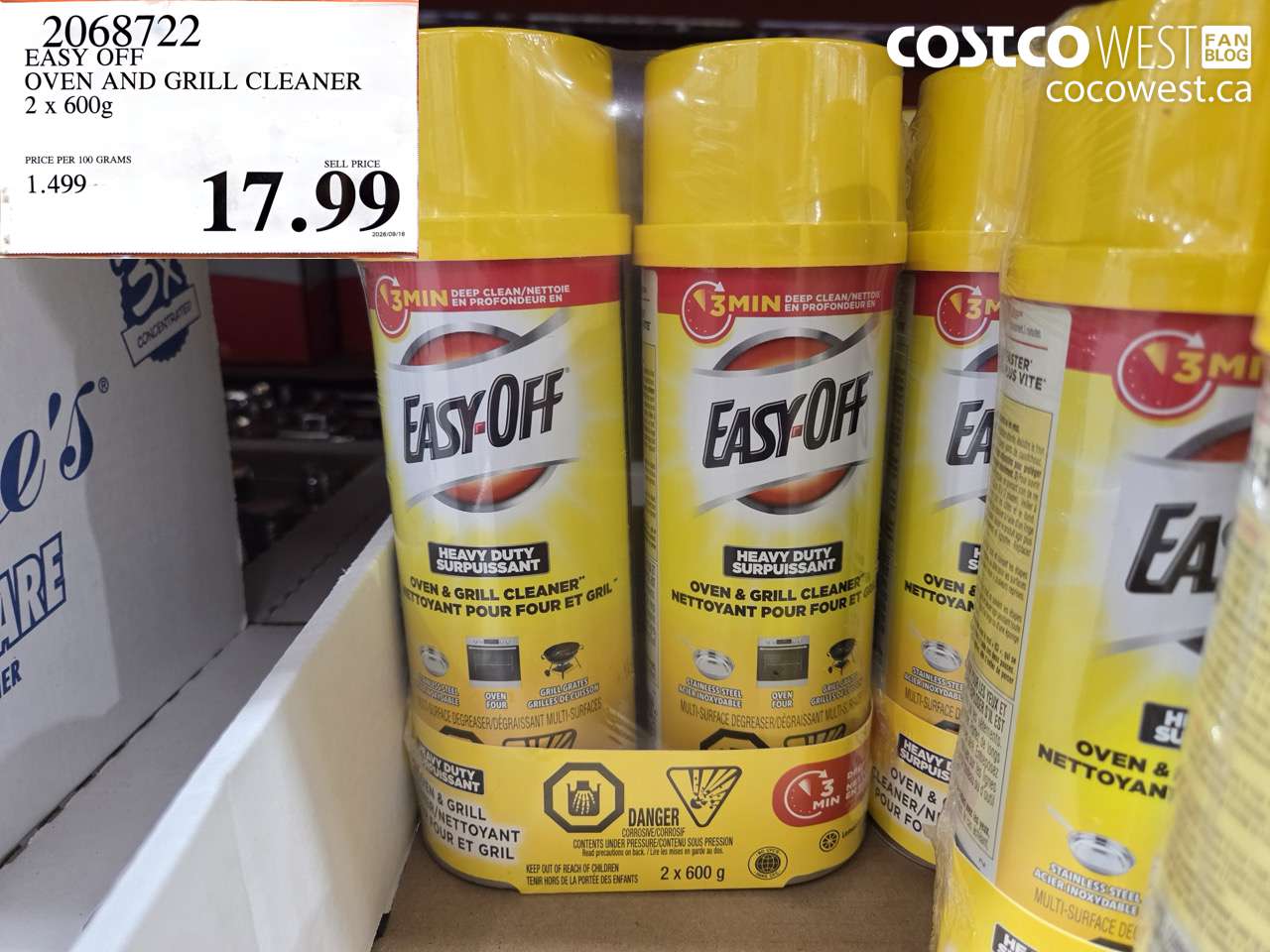 2068722 EASY OFF OVEN AND GRILL CLEANER 2 X 600G $17.99
