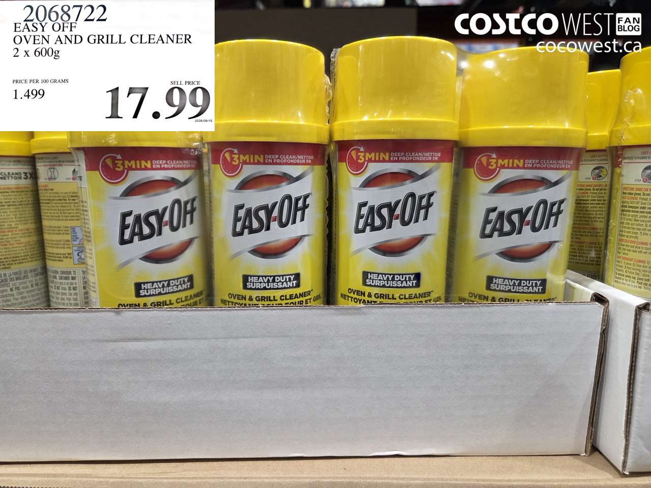 2068722 EASY OFF OVEN AND GRILL CLEANER 2 X 600G $17.99