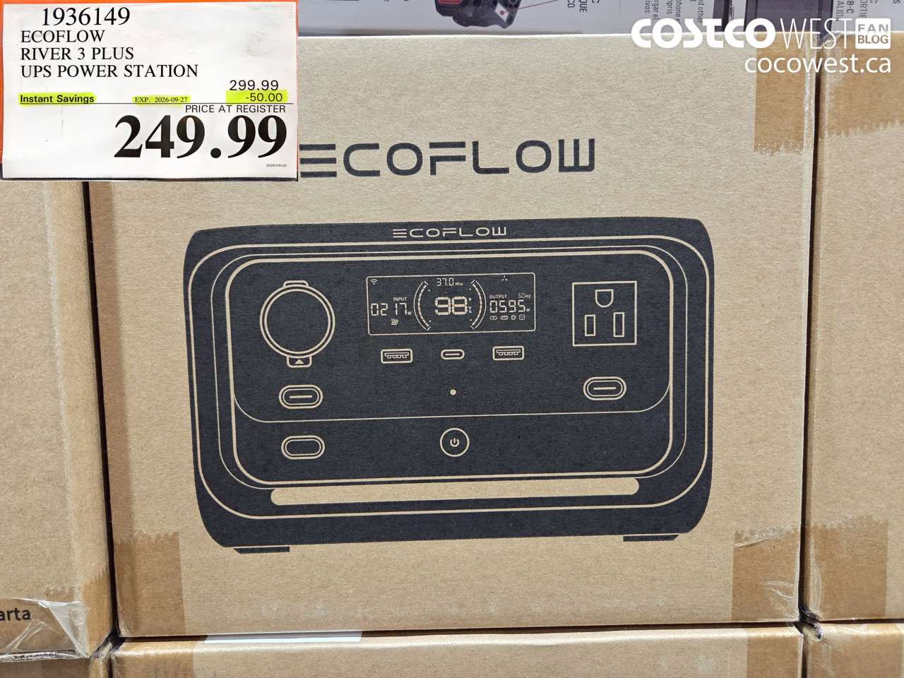 1936149 ECOFLOW RIVER 3 PLUS UPS POWER STATION ($50.00 INSTANT SAVINGS EXPIRES ON 2026-09-27) $249.99