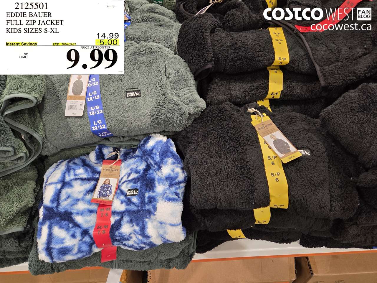 2125501 EDDIE BAUER FULL ZIP JACKET KIDS SIZES S-XL ($5.00 INSTANT SAVINGS EXPIRES ON 2026-09-27) $9.99
