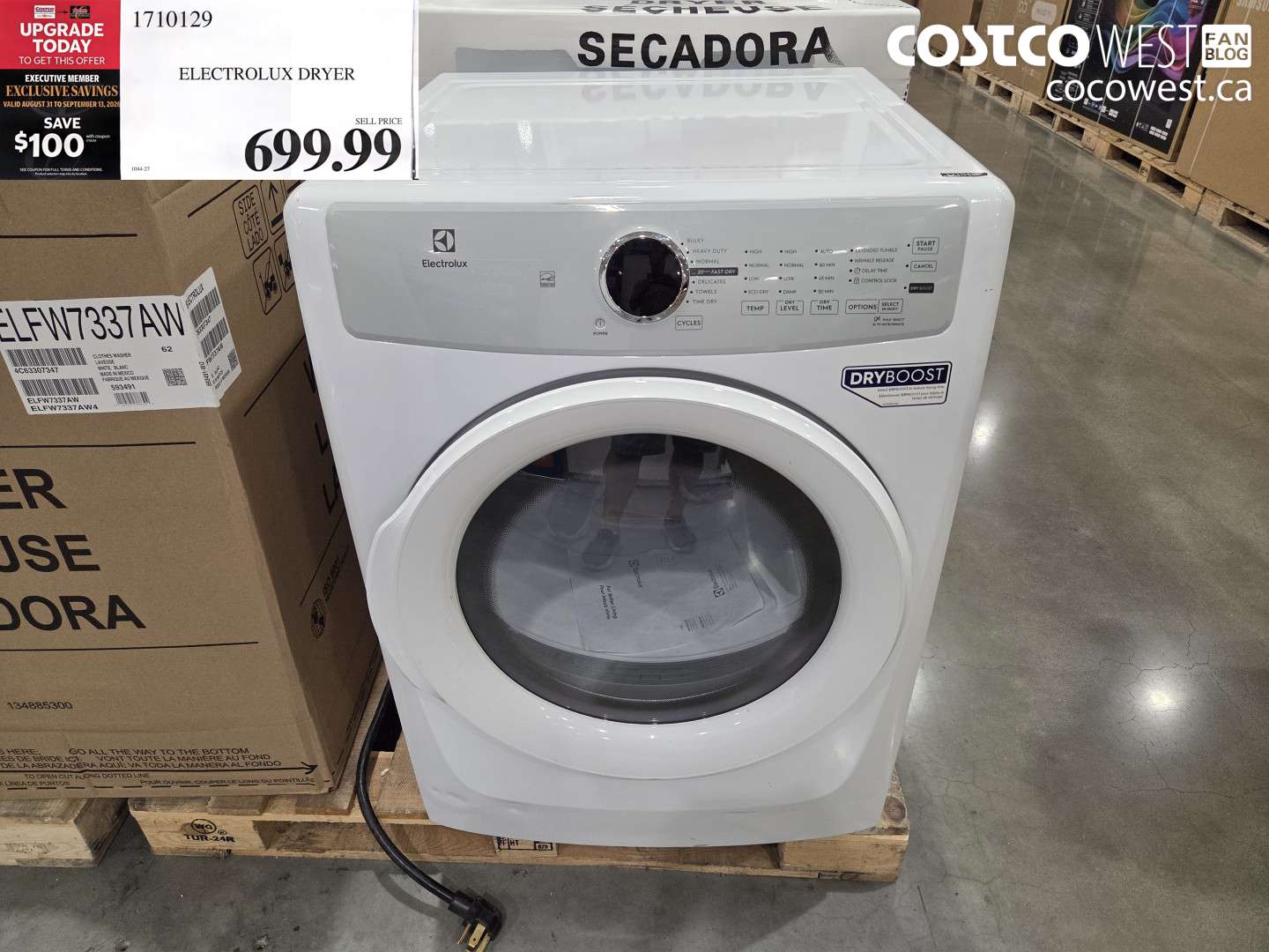 1710129 ELECTROLUX DRYER 100 OFF (EXPIRES ON 2026-09-13) $699.99