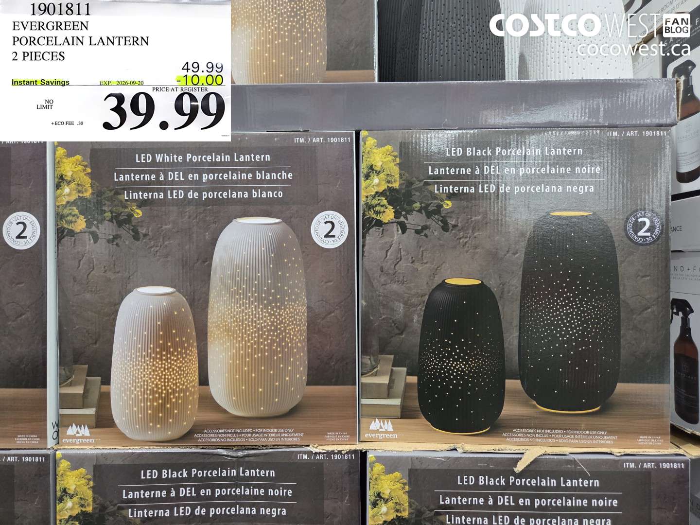 1901811 EVERGREEN PORCELAIN LANTERN 2 PIECES ($10.00 INSTANT SAVINGS EXPIRES ON 2026-09-20) $39.99