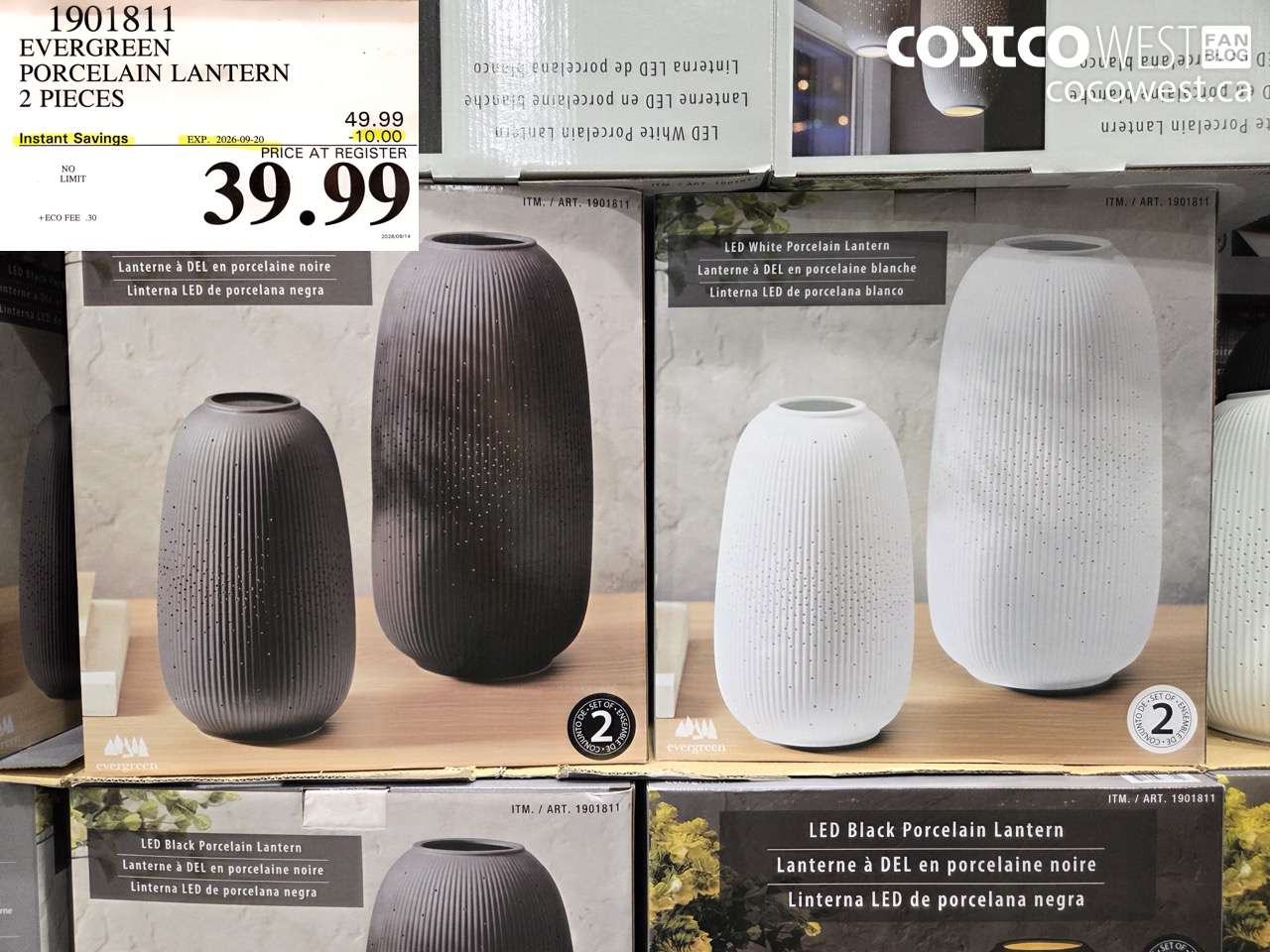 1901811 EVERGREEN PORCELAIN LANTERN 2 PIECES ($10.00 INSTANT SAVINGS EXPIRES ON 2026-09-20) $39.99