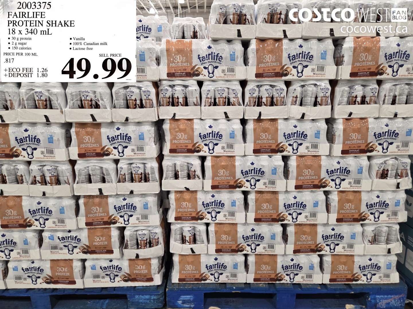2003375 FAIRLIFE PROTEIN SHAKE 18 X 340 ML $49.99