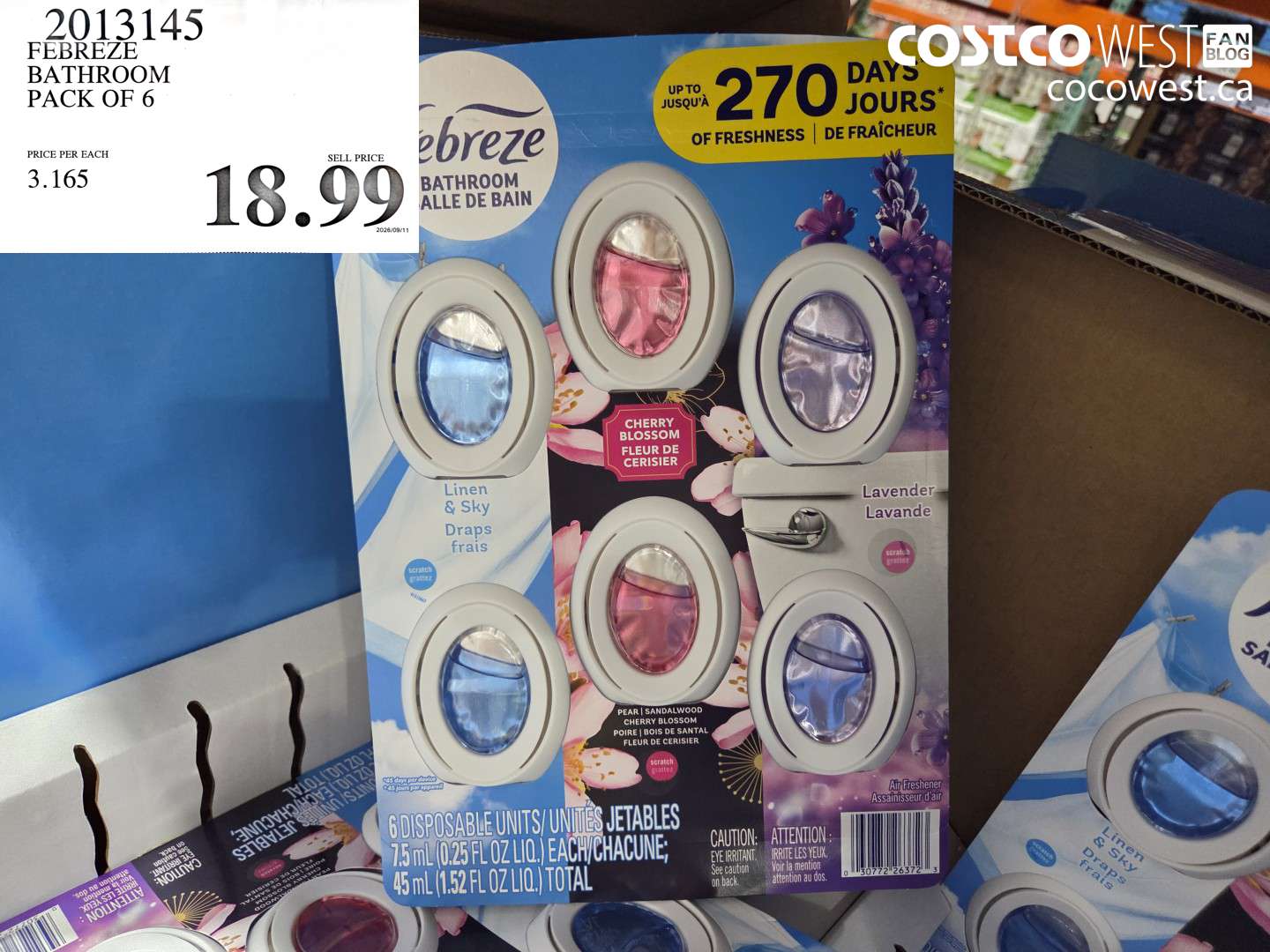 2013145 FEBREZE BATHROOM PACK OF 6 $18.99