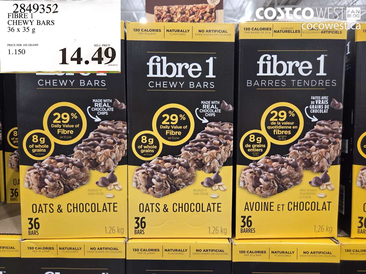 2849352 FIBRE 1 CHEWY BARS 36 X 35 G $14.49